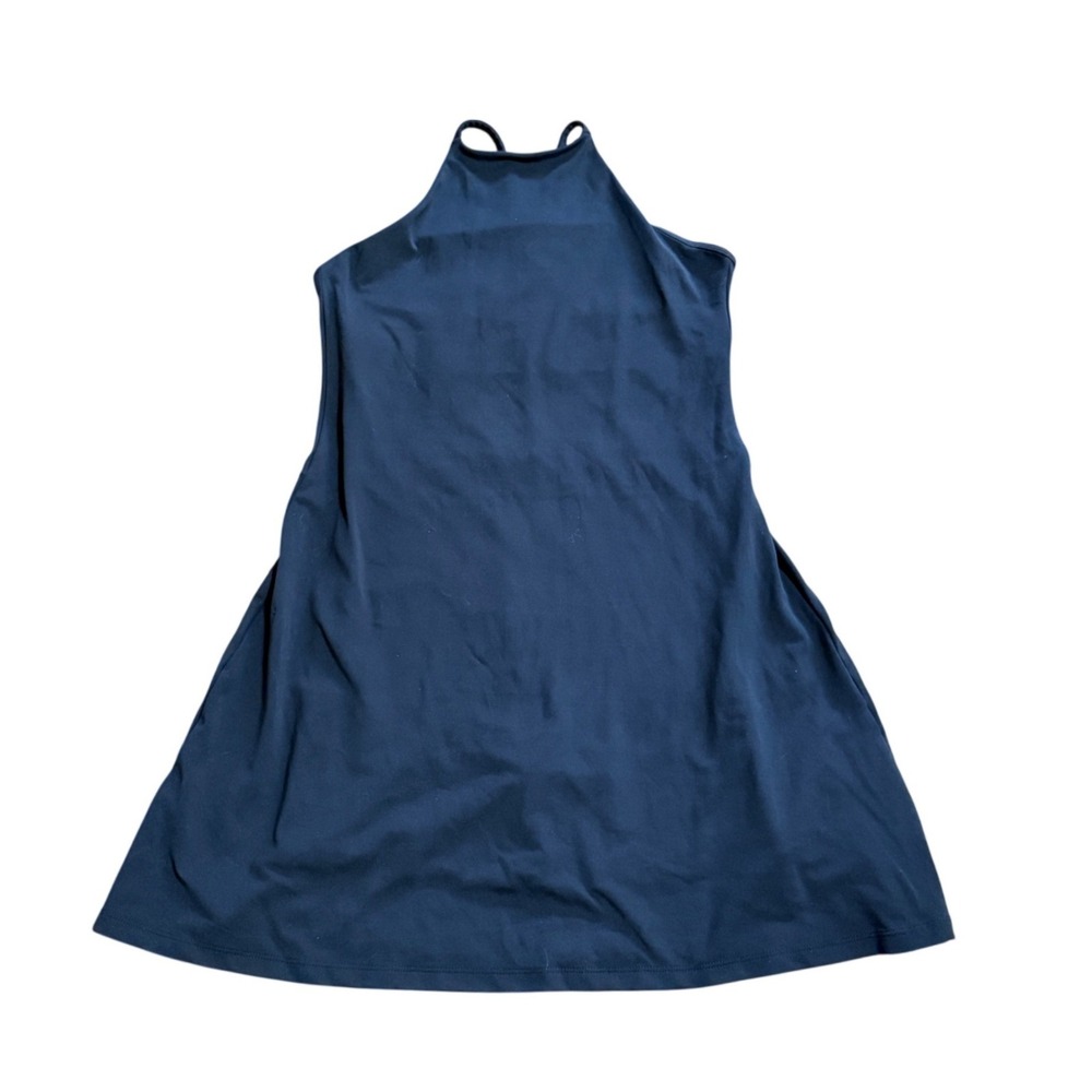 Girlfriend Collective Naomi Halter Dress Black Activewear Built-in Shorts Med